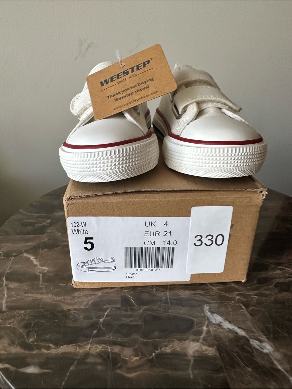 NWT Weestep Toddler Canvas Sneakers - White (Size 5)